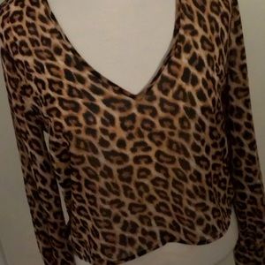 Cheetah cropped blouse